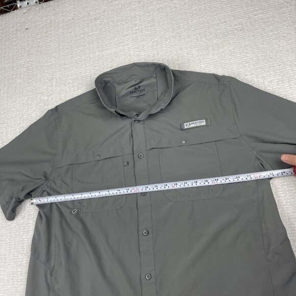 RealTree Fishing Shirt Mens XL Light Gray Button Up Vented Pockets Lightweight - Picture 10 of 16
